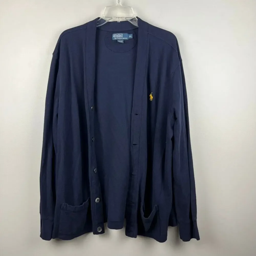 Polo By Ralph Lauren Cotton Mesh V-Neck Cardigan Size XL